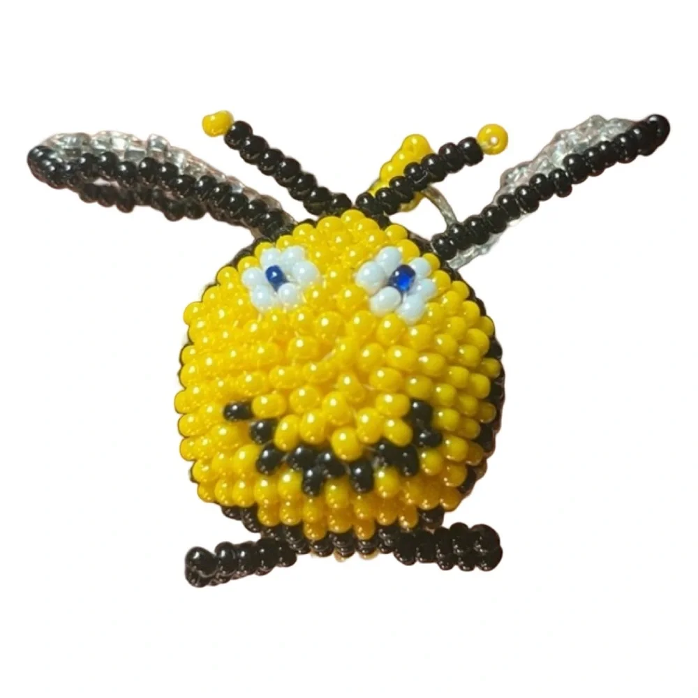 Bumble Bee Beaded Keychain
